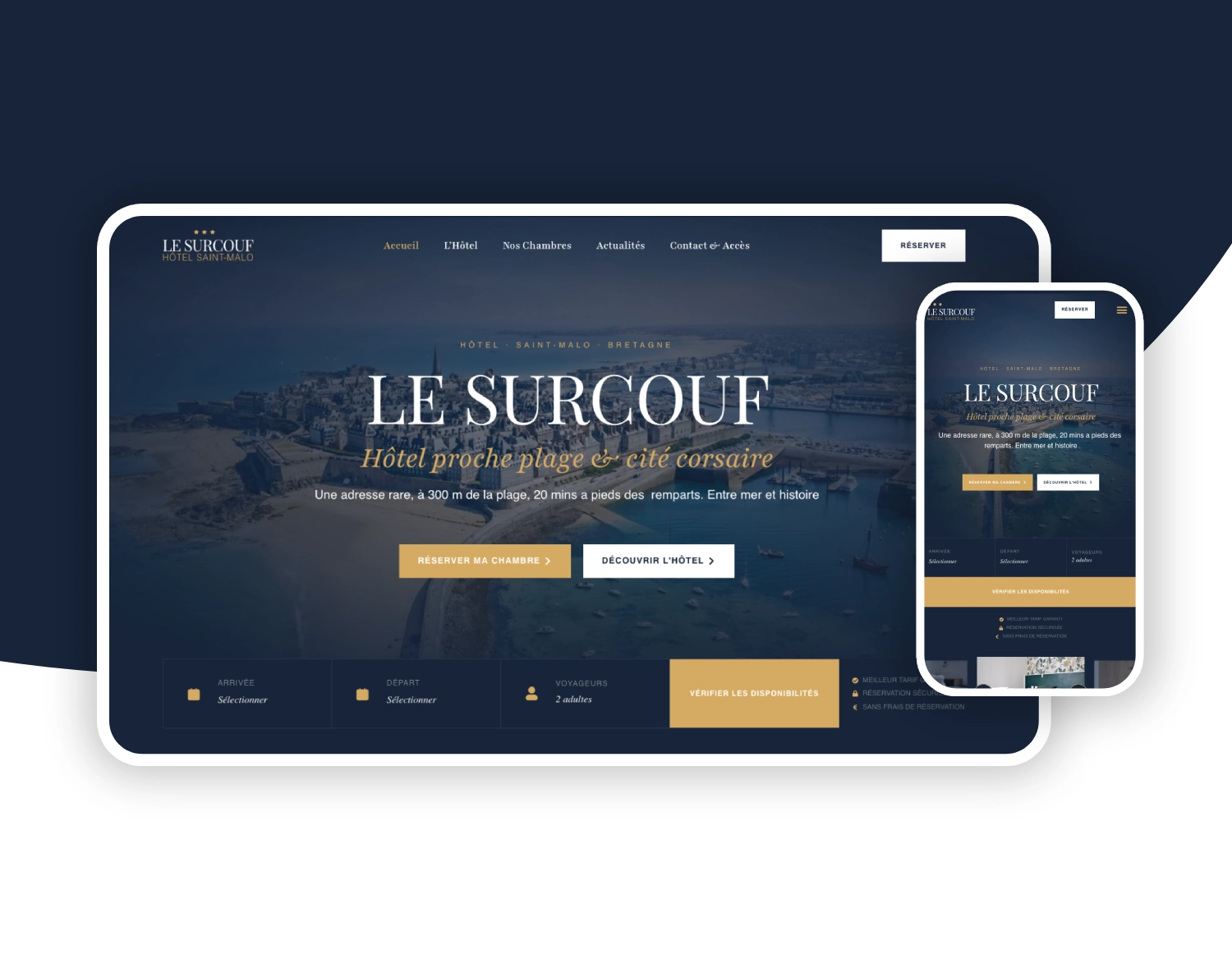 Refonte site web hôtel à Saint-Malo : Hôtel Le Surcouf